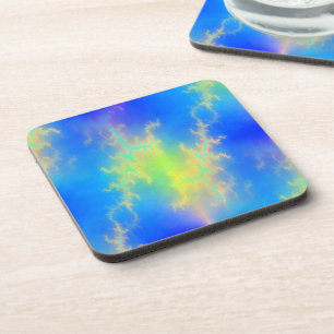 Blauer Himmel und goldgelbe Blitze Getränkeuntersetzer