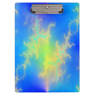 Blauer Himmel und goldgelbe Blitze Klemmbrett