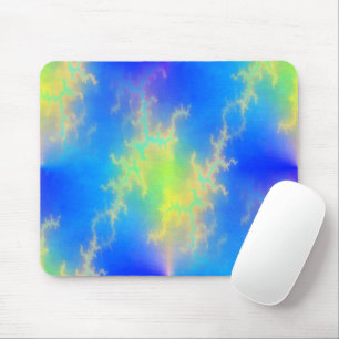 Blauer Himmel und goldgelbe Blitze Mousepad
