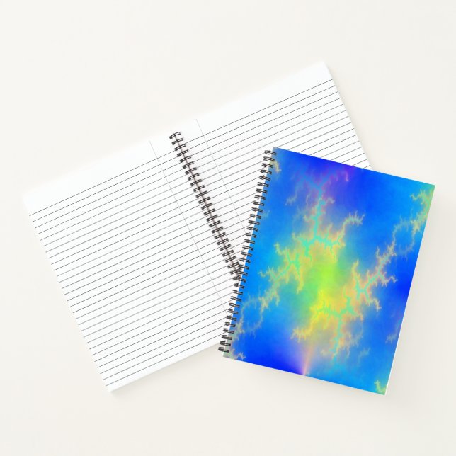 Blauer Himmel und goldgelbe Blitze Notizbuch (Innenseite)