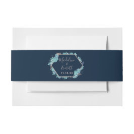 Blauer Himmel und Rose Gold-Hochzeitmonographie Einladungsbanderole