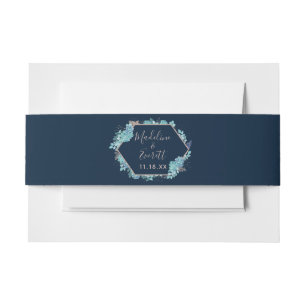 Blauer Himmel und Rose Gold-Hochzeitmonographie Einladungsbanderole