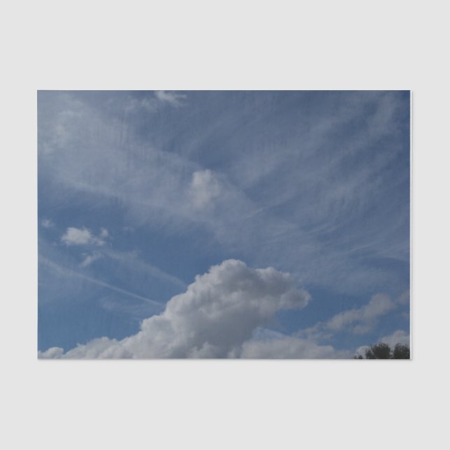 Blauer Himmel und weiße Wolken auf Papiertaschentu Seidenpapier (Vorderseite)