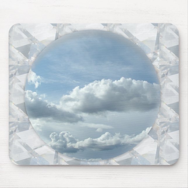 Blauer Himmel und weiße Wolken im Rahmen Mousepad (Vorne)