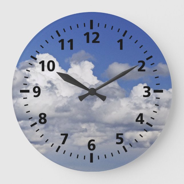 "BLAUER HIMMEL-UND WOLKEN-" RUNDE UHR (Vorderseite)