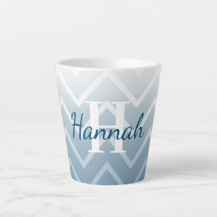 Blauer Himmel Weiß Chevron Milchtasse