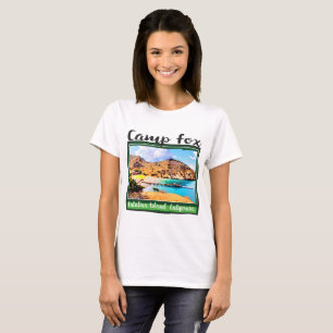 Blauer Himmel-weiße Wolken LagerFox im grünen Feld T-Shirt