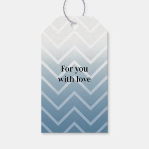Blauer Himmel Weißer Chevron Geschenkanhänger