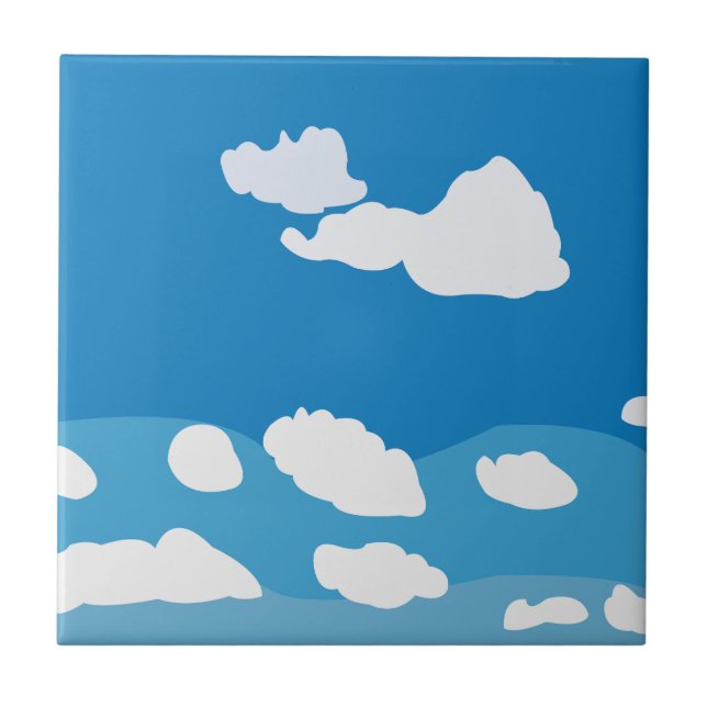 Blauer Himmel Wolke Fliese (Vorderseite)