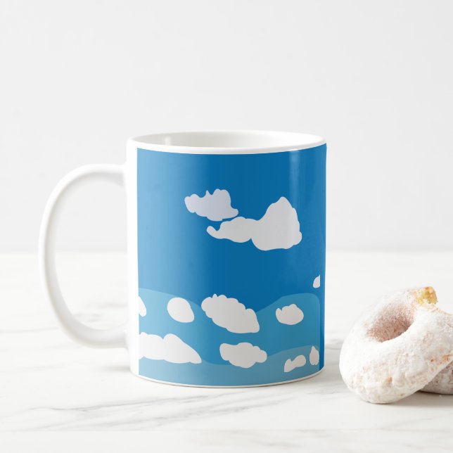 Blauer Himmel Wolke  Kaffeetasse (Mit Donut)