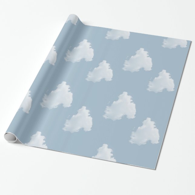 Blauer Himmel Wolken Geschenkpapier (Ungerollt)