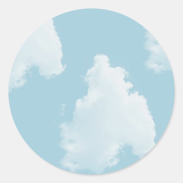 Blauer Himmel Wolken Runder Aufkleber (Vorderseite)