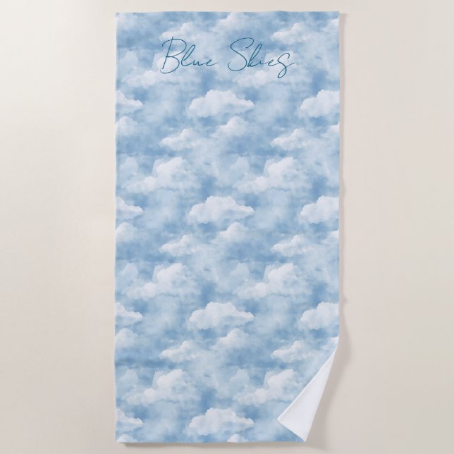 Blauer Himmel Wolken   Strandtuch (Vorderseite)