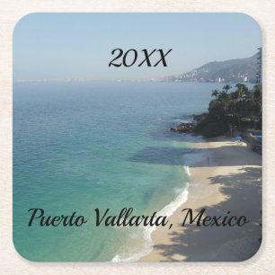 Blauer Himmelssandstrand und Meer Rechteckiger Pappuntersetzer