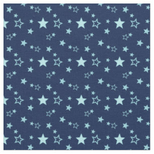 Blauer Himmelsstar auf dunkelblauem Hintergrund Stoff