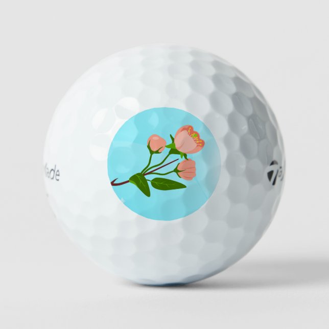 Blauer Himmelsverlauf mit blühendem Frühlingsarm Golfball (Vorderseite)