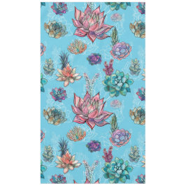 Blauer Hintergrund-Blumenkunst Tischdecke