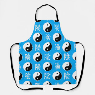 Blauer Hintergrund chinesisches Yinyang-Muster Schürze