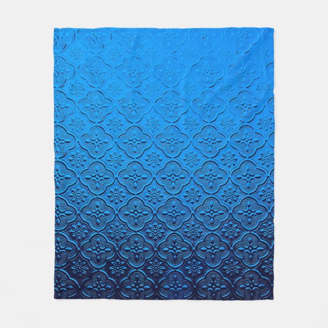 blauer Hintergrund Fleecedecke (Vorderseite)