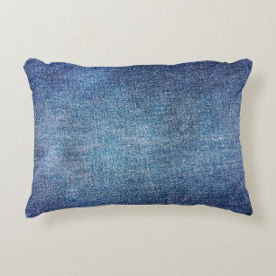 Blauer Hintergrund, Jeans Textur Hintergrund. T Dekokissen