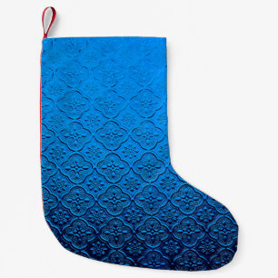 blauer Hintergrund Kleiner Weihnachtsstrumpf