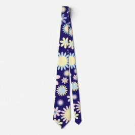 Blauer Hintergrund mit Blumenmuster Krawatte