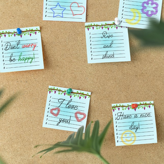 Blauer Hintergrund mit Reben 3 Zoll x 3 Zoll Post-it Klebezettel (Von Creator hochgeladen)