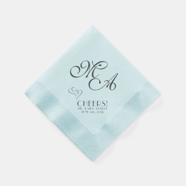 BLAUER HochzeitsCHEER! Standard Cocktail Napkin Serviette (Ecke)