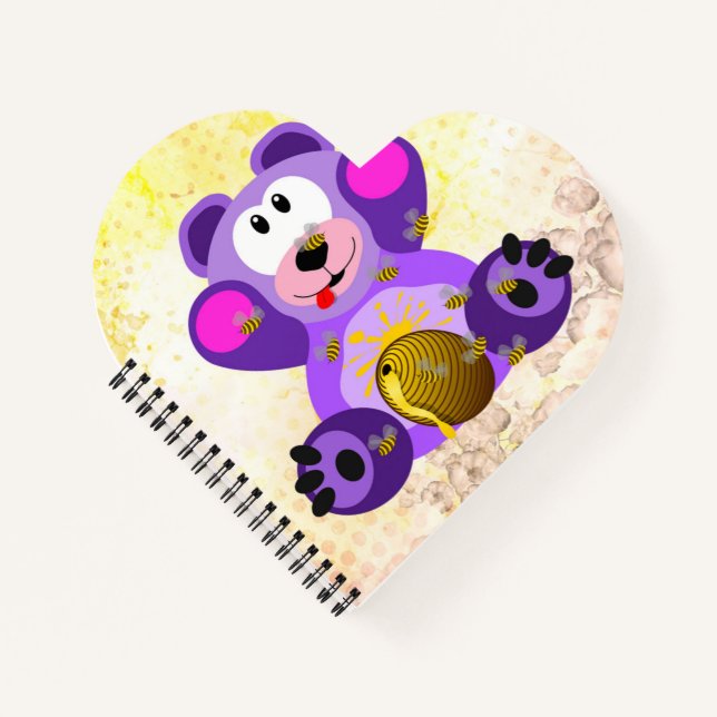 Blauer Honig Bär Notizbuch (Vorderseite)