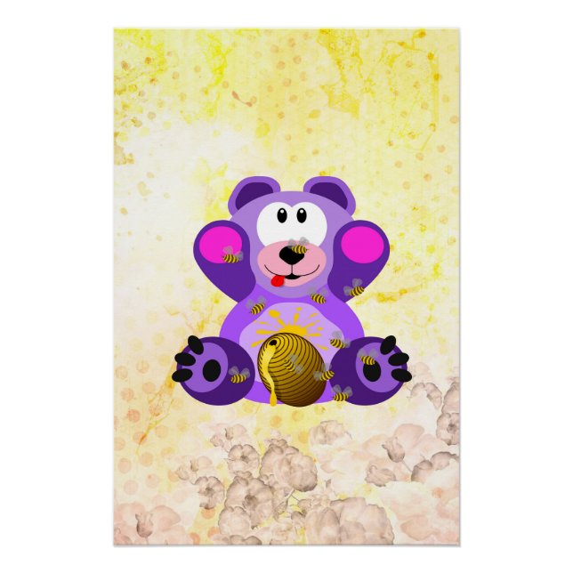 Blauer Honig Bär Poster (Vorderseite)