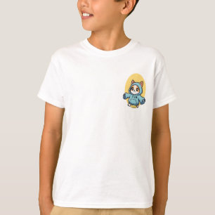 Blauer Hoodie-Welpen-Kinder T-Shirt