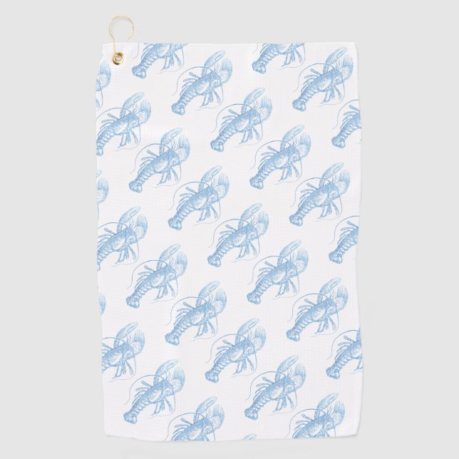 Blauer Hummer Golfhandtuch (Vorderseite)