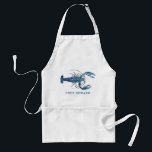 Blauer Hummer-Individuelle Name Schürze<br><div class="desc">Personalisierte Blue Lobster thematische Schürze für Ihr nächstes Hummer Bake Party oder Meeresfrüchte-Event. Es zeigt eine Aquarellbilder eines blauen Hummers.</div>