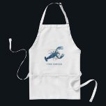 Blauer Hummer | Name des Koch Schürze<br><div class="desc">Personalisierte Blue Lobster thematische Schürze für Ihr nächstes Hummer Bake Party oder Meeresfrüchte-Event. Es ist mit einer Aquarellzeichnung versehen,  die einen blauen Hummer und einen Platz für den Namen des Koch darstellt.</div>