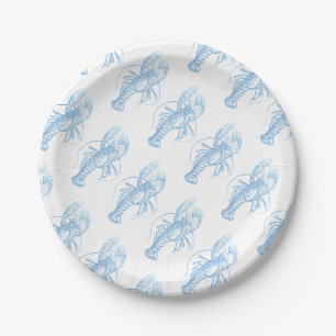 Blauer Hummer Pappteller