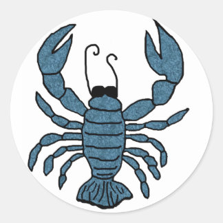 Blauer Hummersticker Runder Aufkleber