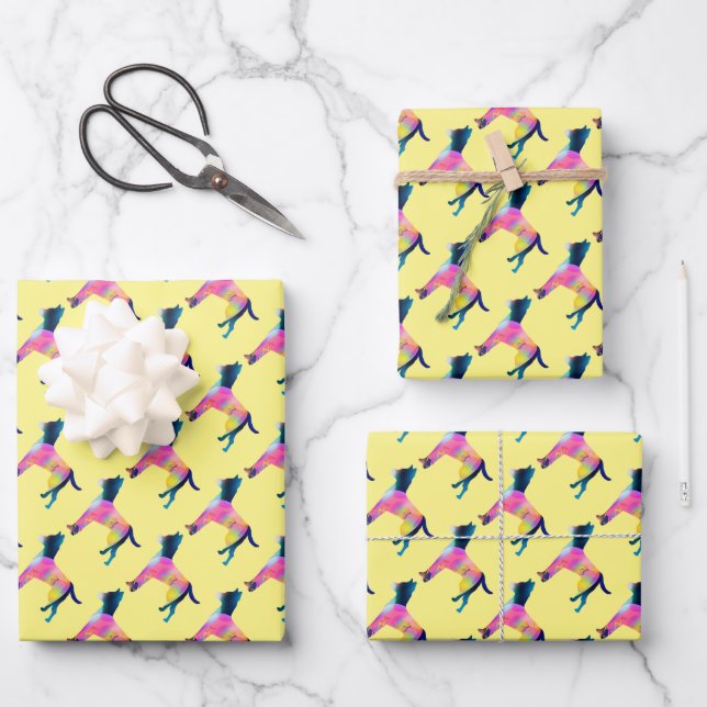 Blauer Hund Haustier Geschenkpapier Set (Vorderseite)