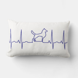 Blauer Hund Herzschlag Lumbar Pillow Lendenkissen