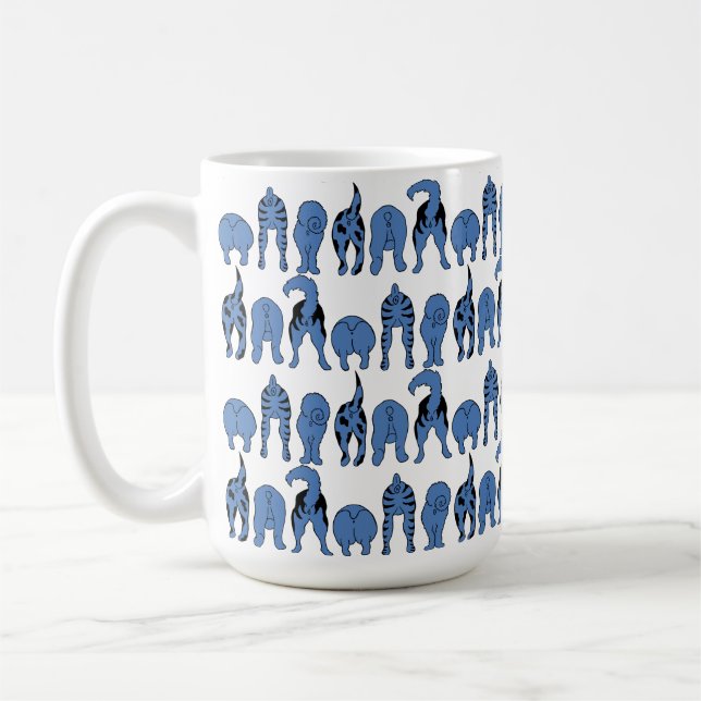 Blauer-Hund-Hintern-Muster Kaffeetasse (Links)