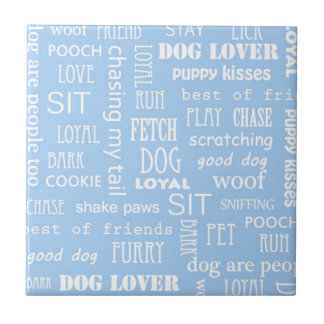 Blauer Hund Lover Redewendungen Fliese