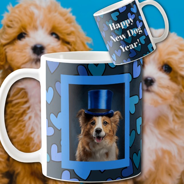 Blauer Hund Neues Jahr Kaffeetasse (Von Creator hochgeladen)