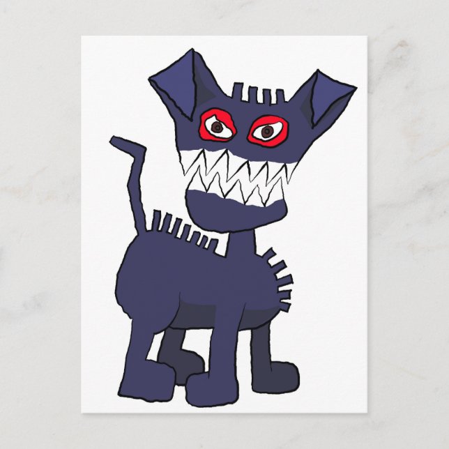 Blauer Hund Postkarte (Vorderseite)