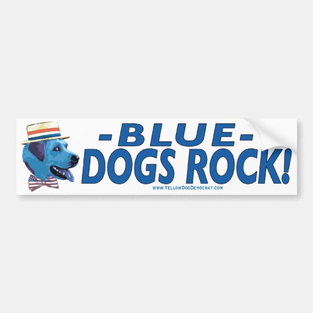 Blauer Hund schaukelt Autoaufkleber (Vorne)
