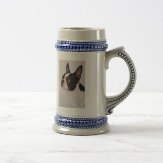 Blauer Hund Stein Bostons Terrier Bierglas