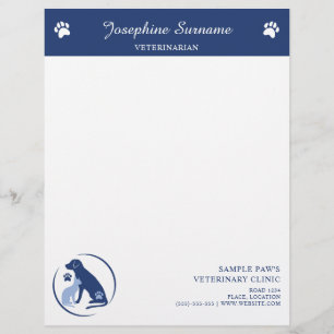 Blauer Hund und Katze Logo Tierarzt Veterinärklini Briefbogen