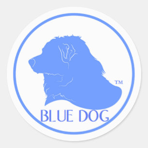 Blauer Hundedemokrat-Aufkleber Runder Aufkleber