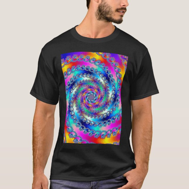 Blauer Hurrikan in wirbelnder Farbe T-Shirt (Vorderseite)