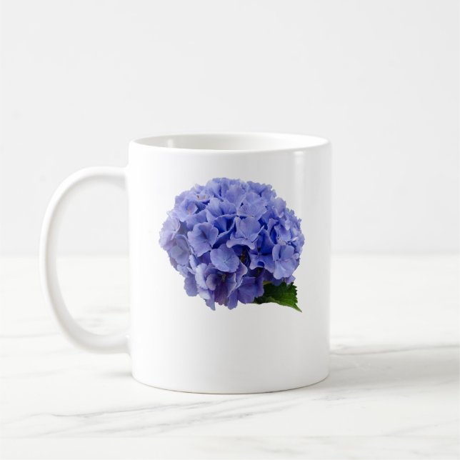 Blauer Hydrangea-Blumen-Frühlings-Sommer Kaffeetasse (Links)