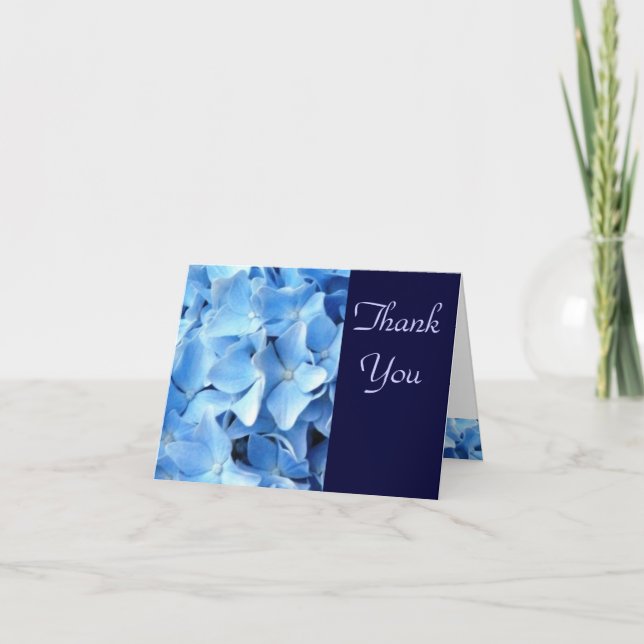 Blauer Hydrangea danken Ihnen Karte 4 (Vorderseite)