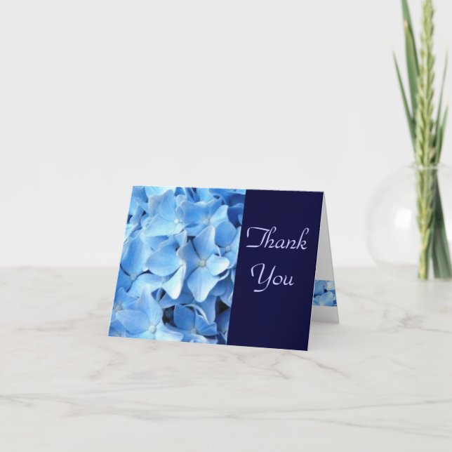Blauer Hydrangea danken Ihnen Karte 5 (Vorderseite)